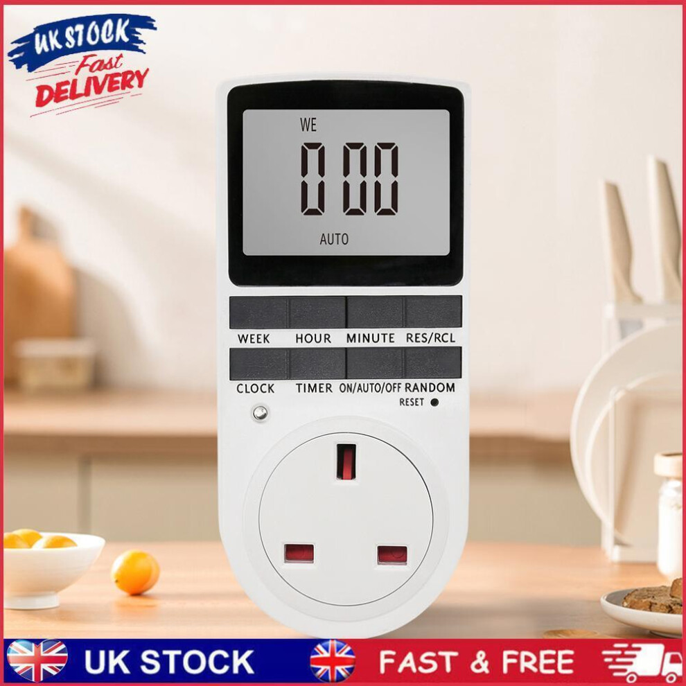 LCD Screen Digital Timer Programmable Timing Socket Plug Switch UK Plug NEW
