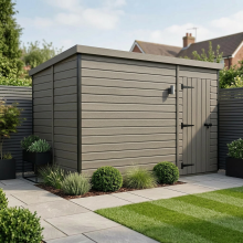 13x9 Pent Composite Shed Tanalised (Single Door, No Windows)