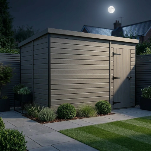13x9 Pent Composite Shed Tanalised (Single Door, No Windows) 2