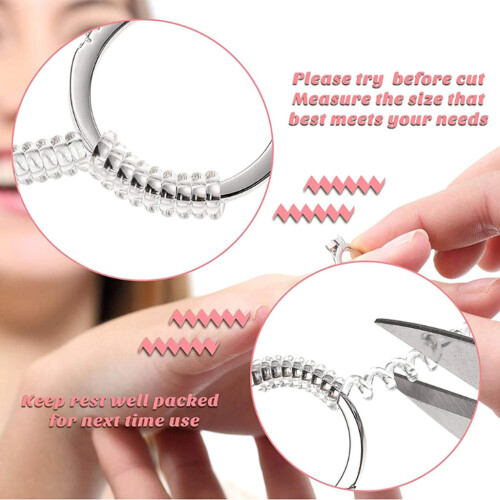 8Pcs Ring Tightener Fit Any Ring Sizes of Ring Sizer Clear 1