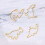 Cartoon Dinosaur Blank Metal Frame 4 Pcs Frame Open Bezel-Gold 3