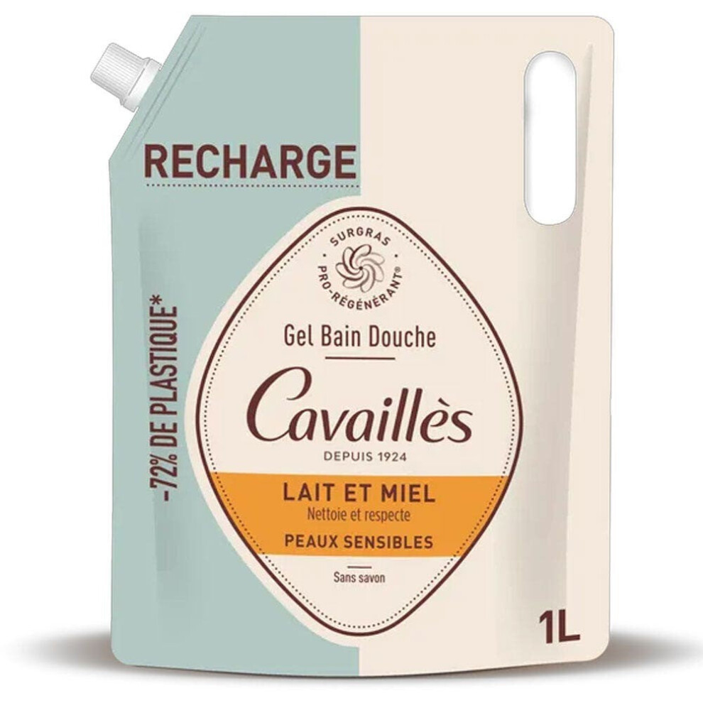 Rogã© Cavaillã¨S Milk E Honey Sensitive Skin Eco-Refill 1 L - Gel Bath Shower