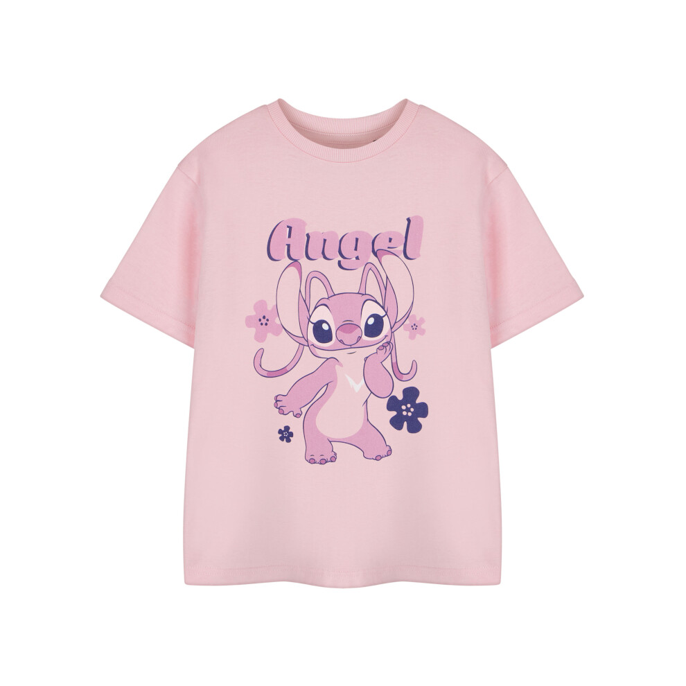 Disney (13-14 Years) Lilo & Stitch Short Sleeved T-Shirt (Girls Pink)
