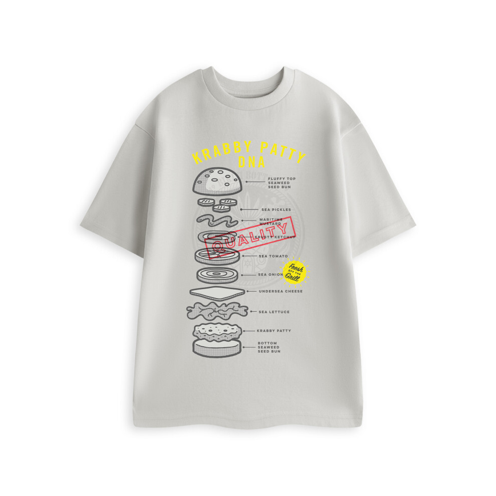 Spongebob Squarepants (Small) Short Sleeved T-Shirt (Unisex Grey)