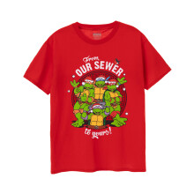 (Small) Teenage Mutant Ninja Turtles Short Sleeved T-Shirt (Mens Red)