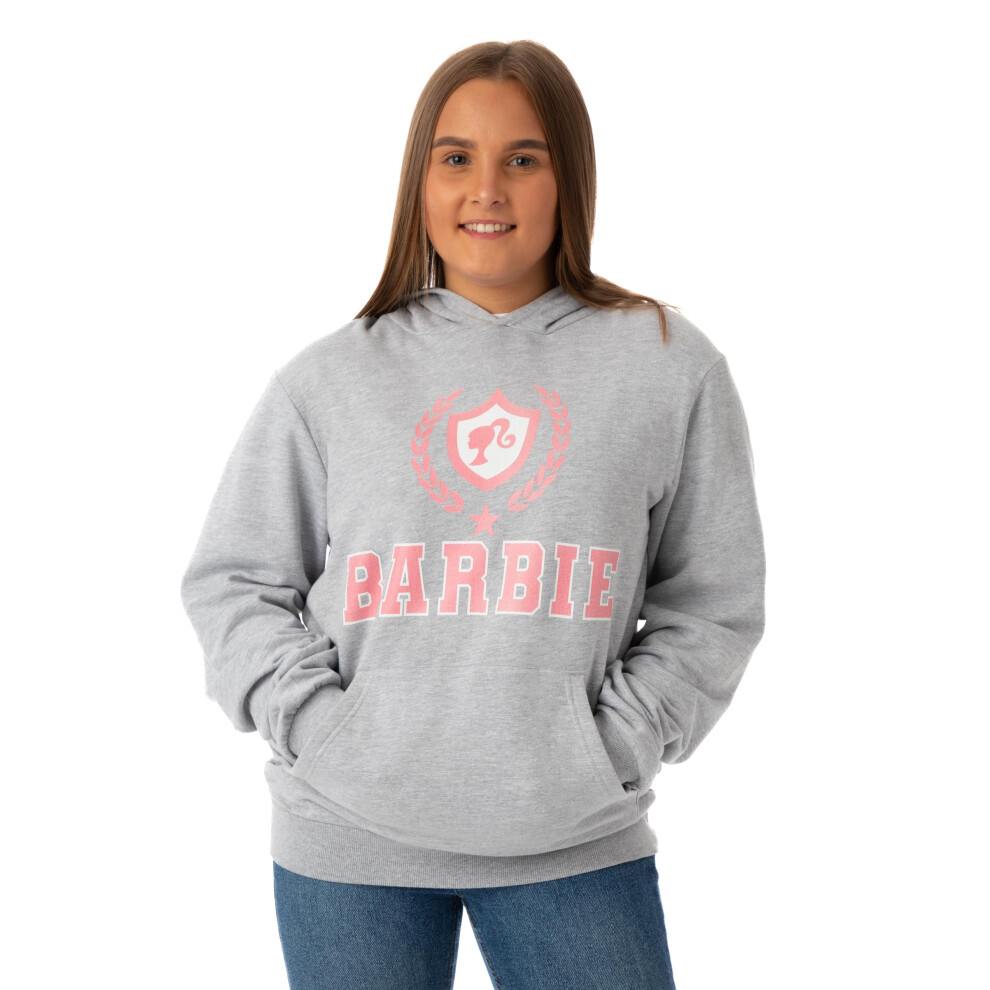 Barbie (Large) Hoodie (Womens Grey)
