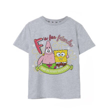 (11-12 Years) SpongeBob SquarePants Short Sleeved T-Shirt (Girls Grey)