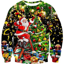 Pull de Noël Sweat-shirt 3D Motif Amusant Père Noël Doux Confortable Coloré M — chandail festif, ugly sweater unisexe