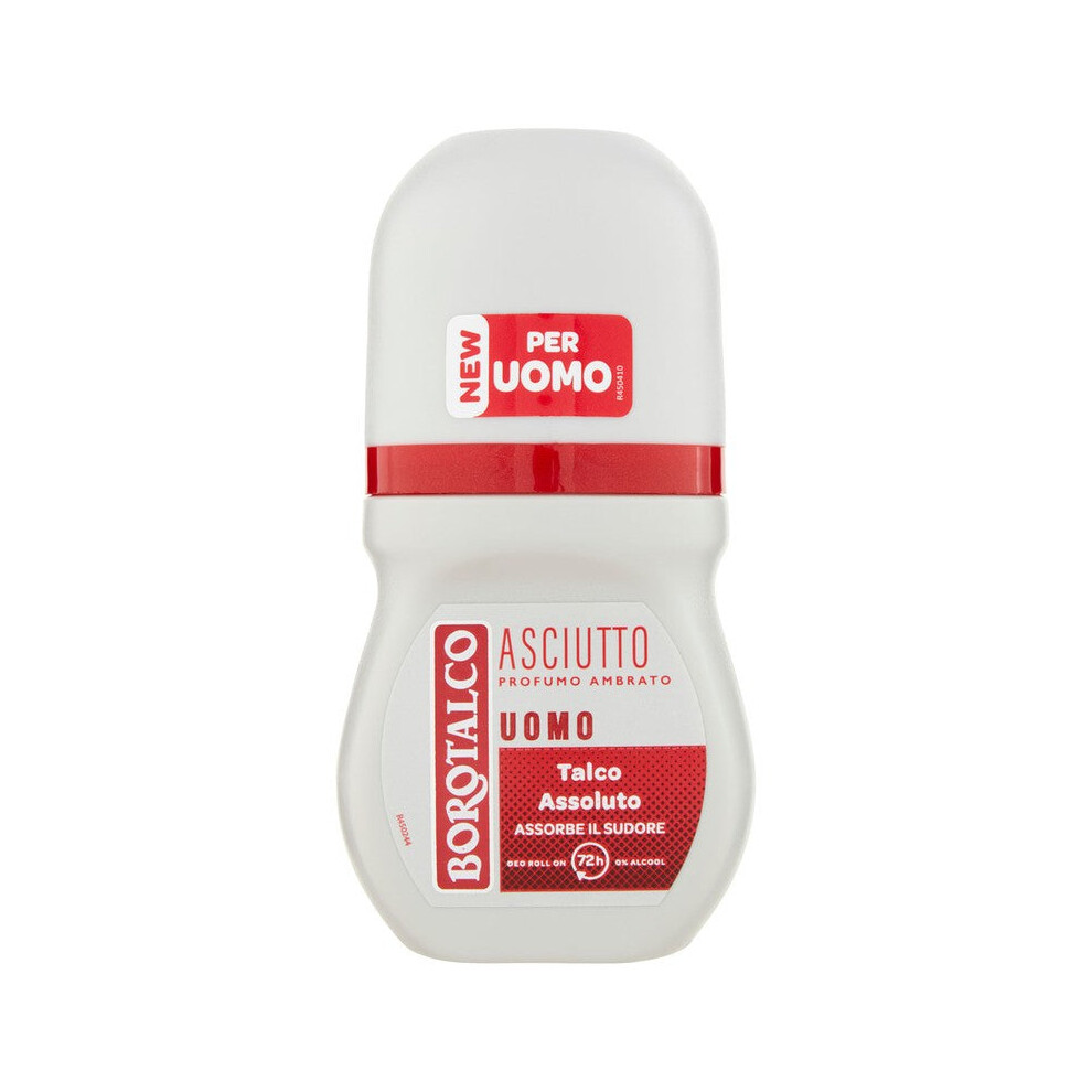 Borotalco Deodorant Men Roll-On Asciutto Perfume Ambrato 50 Ml