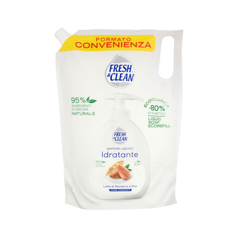 Fresh & Clean Sapone Liquid Moisturising Milk Di Almond E Riso Refill 1 Litro - Liquid Soap