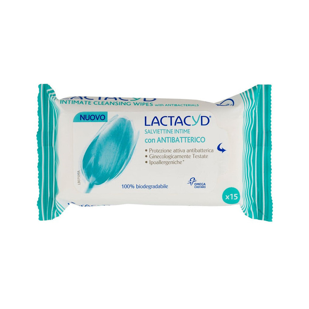 Lactacyd Salviettine Intime With Antibacterial 15 Pcs - Intimate Wipes
