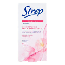 Strep Crystal Strisce Depilatorie Face E Parti Delicate 20 strisce + 3 salviettine - Hair Removal Strips