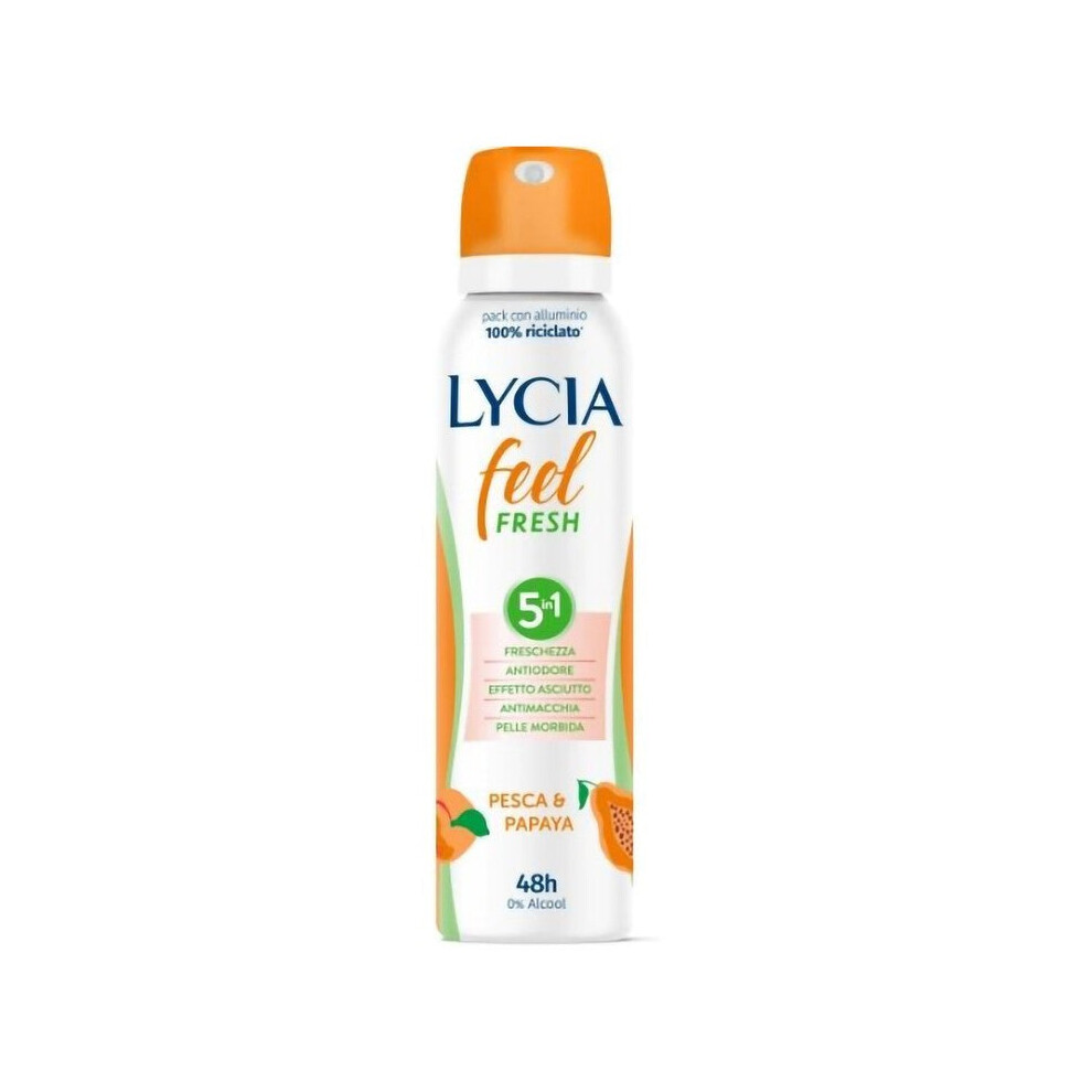 Lycia Feel Fresh Deodorant 5In1 Pesca E Papaya 150 Ml - Spray Deodorant