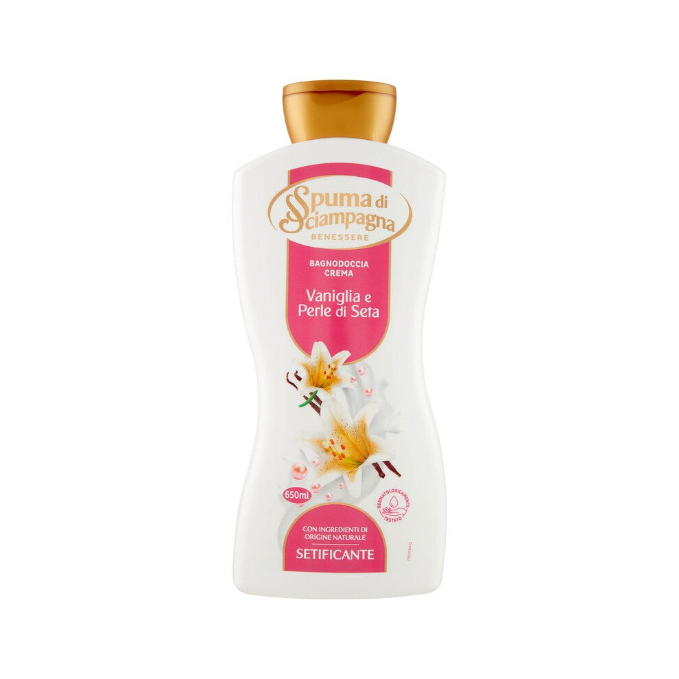 Spuma Di Sciampagna Benessere Silkening Shower Gel Cream Perle Di Silk E Vanilla 650 Ml - Bath Foam