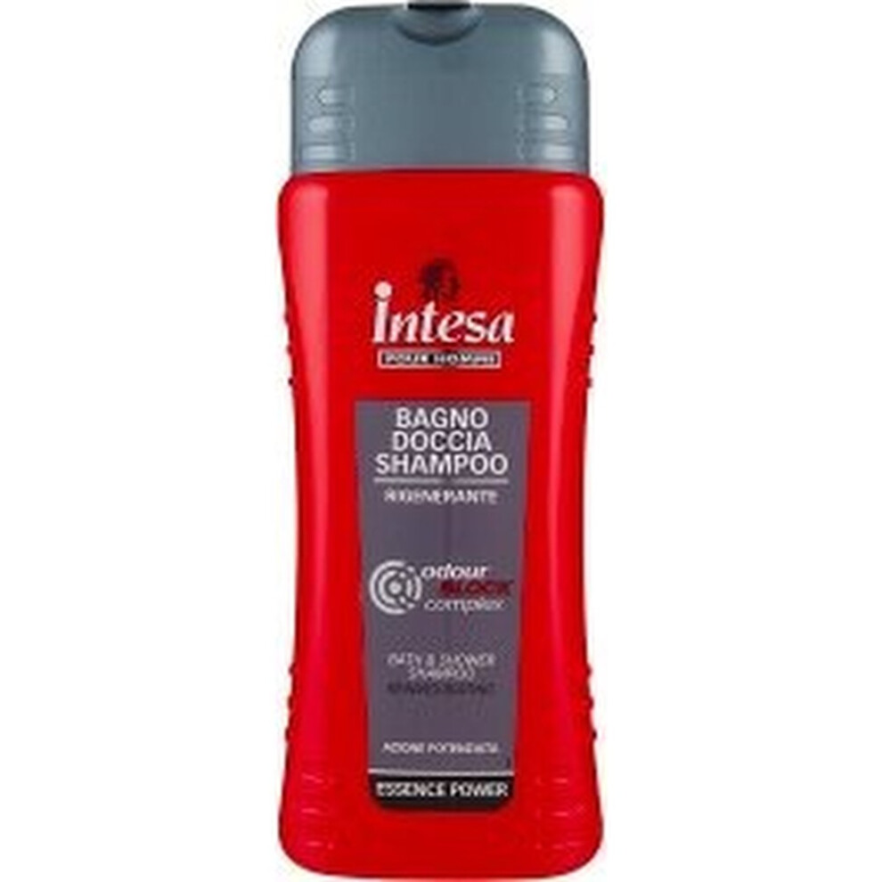 Intesa Bath Shower Shampoo Regenerating Odour Block Complex Essence Power For Men 500 Ml - Cleanser Body Hair