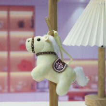 Plush Horse Keychain Stuffed Animal with Auspicious Emblem