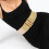 Ceinture de taille large pour femmes, élastique, dorée, à la-Or 5