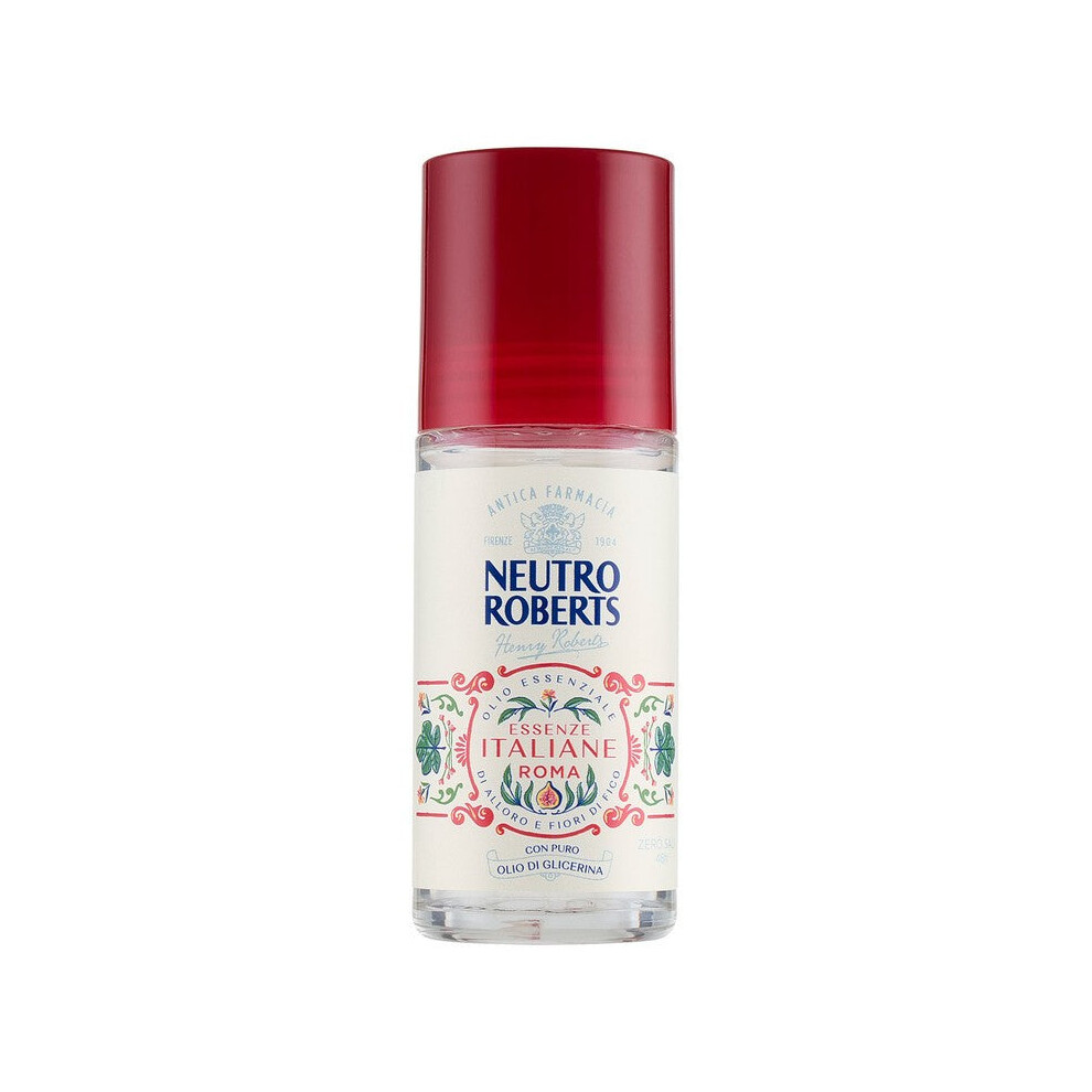 Neutro Roberts Essenze Italiane Roma Deodorant Roll-On Oil Essential Di Alloro E Flowers Di Fig 50 Ml