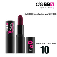 Debby Lipstick Long Lasting Mat 8h Kisses 10 Energetic Dark Red