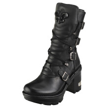 (37) New Rock Unisex M-NEOTYRE05-S1 Plattform Stiefel Schwarz aus Leder