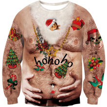 Pull de Noël Sweat-shirt 3D Motif Amusant Chaud Doux Confortable Coloré XXL — chandail hiver homme, vêtement fête humour
