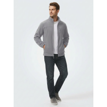 Chaqueta Polar para Hombre Cortavientos Cálida Suave Cómoda Gris L — ropa senderismo hombre, chaqueta termica montaña