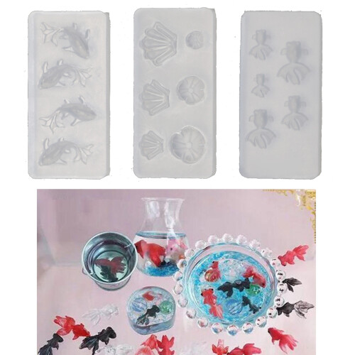 Moule de boucles d'oreilles en Silicone, Mini poisson-Blanc 2
