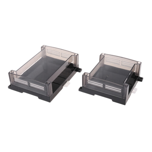 Transparent Plastic Industrial Control Box-Grey 95x90x40mm 2
