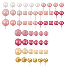 56 PCS Cake Picks Shaped Cake Topper Pearl Balls Cupcake Cake Insert Topper for Birthday Party Wedding