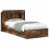 VidaXL vidaXL Bed Frame with Storage Smoked Oak 80 x 200 cm Engineered Wood 2