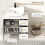 3 Tier Bathroom Vanity Cabinet, MDF Storage Unit, White 8