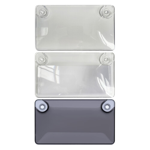 Strong Bubble Tinted Smoke License Plate Protector Bugs-Clear 2