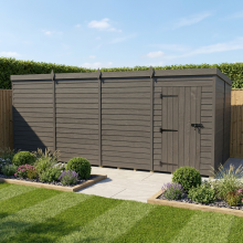 16x8 Pent Composite Shed Tanalised (Single Door, No Windows)