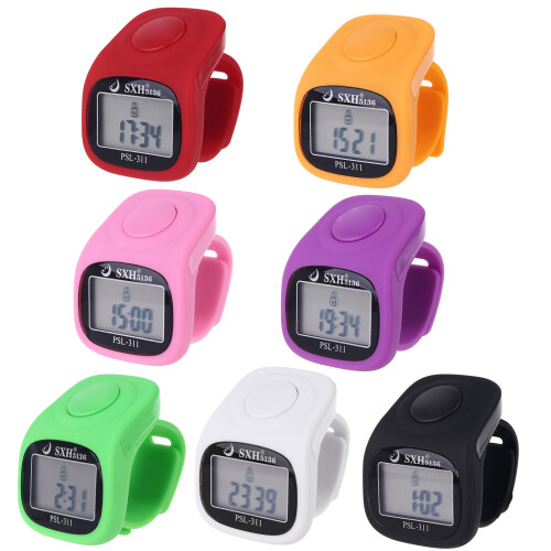 6 Digital Finger Tally Counter 8 Channels with LED-White 1