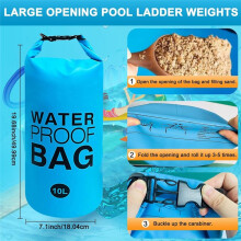 Pool Step Weights, Pool Ladder Weights for Above Ground Pools, Waterproof Sand Bags for Pool Steps 10Lx2PCS