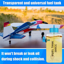 Fuel Tank Petrol Transparent Plastic Bottle 300CC CNC for RC Gas and Nitro Airplane