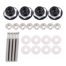 4X Push Button Quick Release Bilhuv Motorhuv LåS Pin Lock Bumper Clip Svart