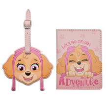 Paw Patrol Skye PU Leather Passport and Luggage Tag Pink