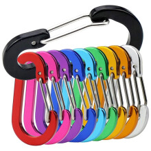 10pcs Carabiner Clip Aluminum Light Weight D-Shape Spring for Keychain Climbing Fishing Hiking Outdoor,Multicolour