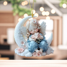 Cartoon Hanging Ornaments Vintage Rustic Acrylic Set 3.15