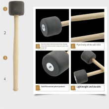 Grey 12.8 Inch Foam Rubber Drum Sticks, Bass Drum Sticks, Non-Slip Bass Percussion Sticks, Percussion Accessories
