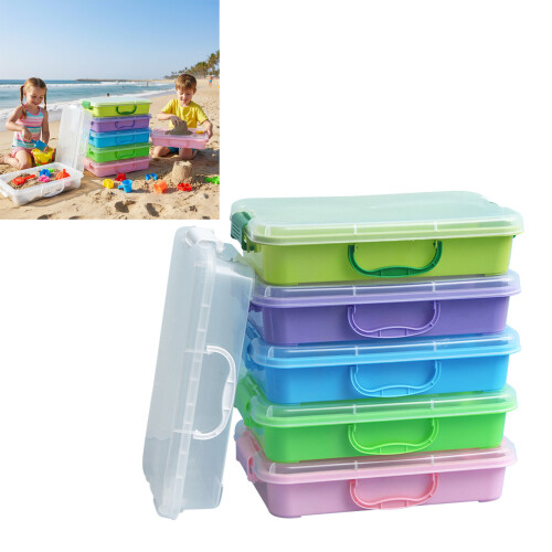 Ensemble de plateaux de sable empilables portables pour-Violet 2