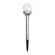 Solar Globe Light Outdoor Cracked Glass Round LED Garden Lamp
