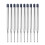 10Pcs 1mm Point Pen Refills Ball Points Pen Refills Metal-Black 1