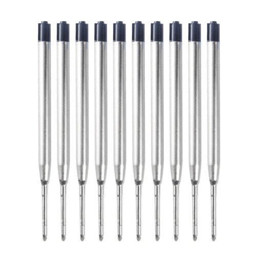 10Pcs 1mm Point Pen Refills Ball Points Pen Refills Metal-Black