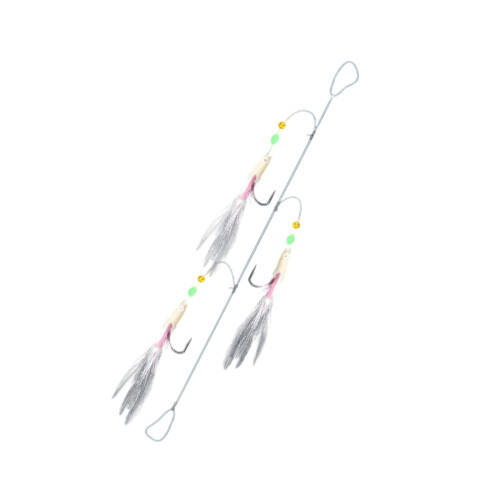 Glow Fish String Hook Angelköderhaken für Salzwasser Sabiki-Weiß