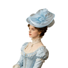 Sophisticated Fascinator Feather Headwear For Adults-Light Blue
