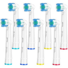 Têtes de brosse de rechange compatibles pour brosse à dents électrique, lot de 8, poils souples, recharges pour l'hygiène bucco-dentaire quo