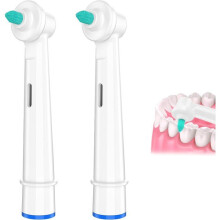 Lot de 2 têtes de brosse à dents interdentaires de rechange pour brosse à dents électrique, poils en microfibre haute densité