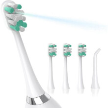 Kit de têtes de rechange comprenant 3 têtes de brosse souples et 1 embout hydropulseur pour brosse à dents électrique sonique 2 en 1, soins